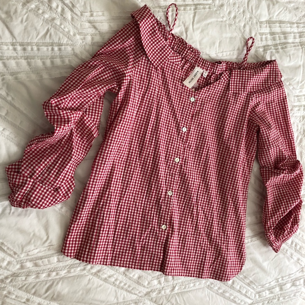 NWT Anthropologie Gingham Top